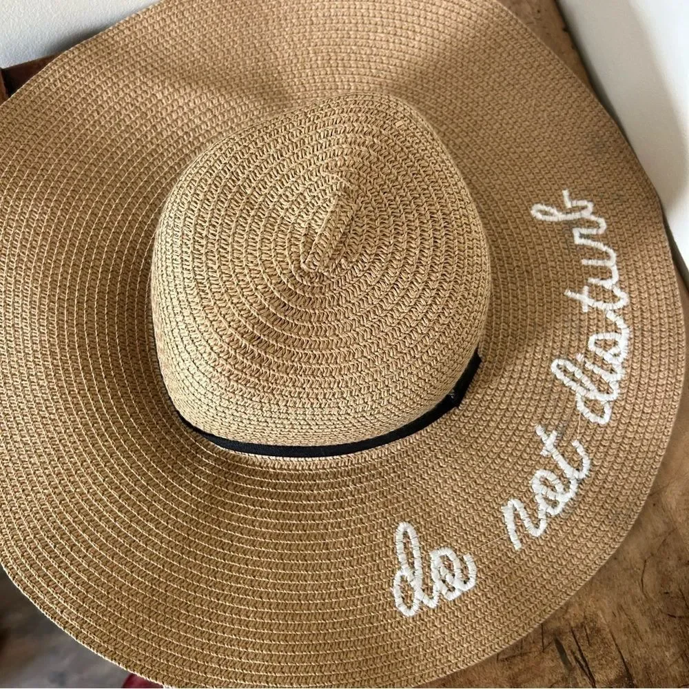 Do Not Disturb wide brim sun hat one size fits most, adult